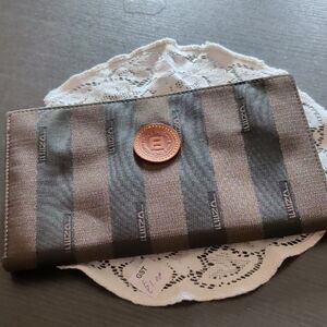 Black and Brown Striped Clutch